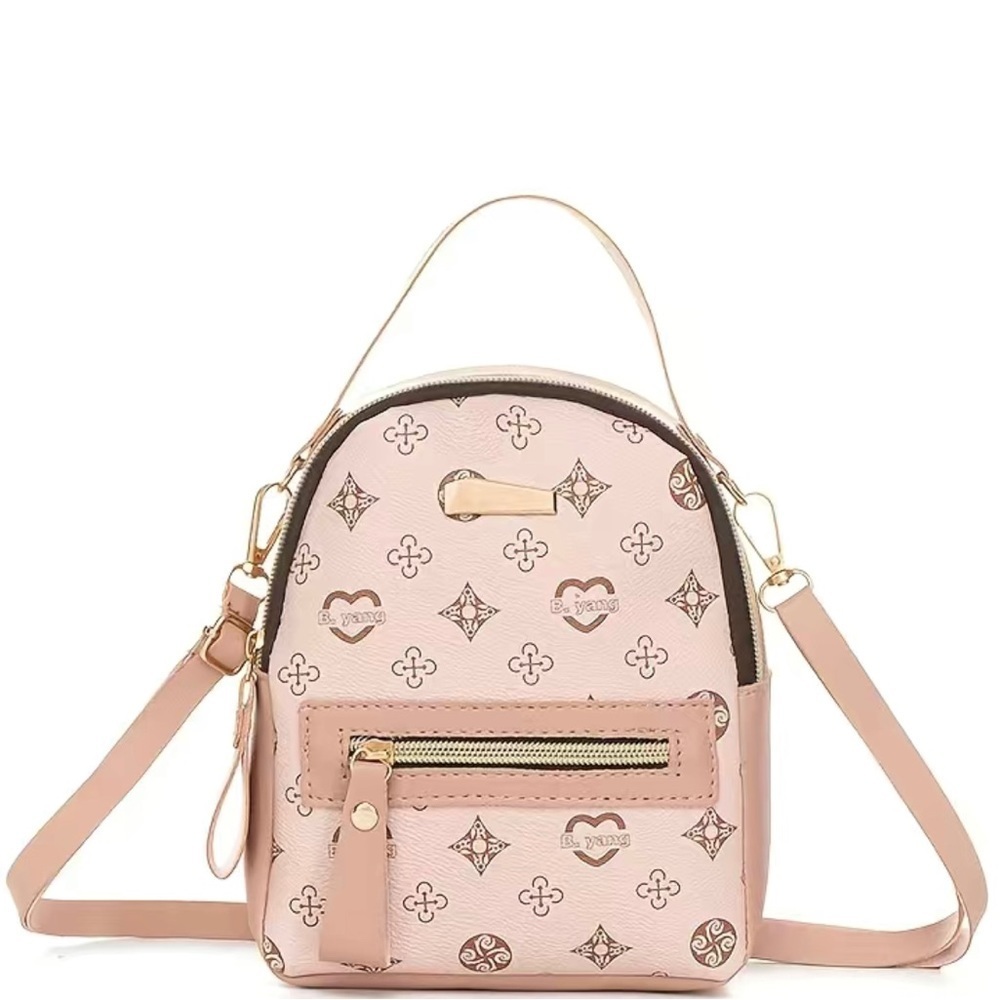 Mini Printed Backpack Purse, Women's Convertible Crossbody Bag - Picture 2 of 4